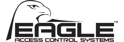 Logo for Dallas-based Eagle Access Control Systems. An illustration of an eagle head with a sharp, focused eye is above and to the left of the word "EAGLE" in bold, block letters. Below it, the text "ACCESS CONTROL SYSTEMS" is written in a smaller, sans-serif font, showcasing this local company's expertise.