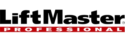 Logo for LiftMaster Professional. The word "LiftMaster" is written in bold black letters, while below it, "Professional" is written in white, set inside a red rectangular background. This iconic design represents the company's dedication to excellence in gate technology.